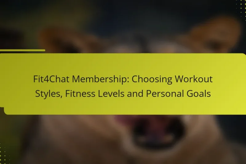 Fit4Chat-Mitgliedschaft: Auswahl von Trainingsstilen, Fitnesslevels und persönlichen Zielen