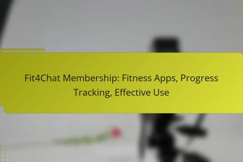 Fit4Chat-Mitgliedschaft: Fitness-Apps, Fortschrittsverfolgung, effektive Nutzung