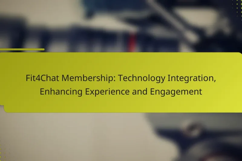 Fit4Chat Mitgliedschaft: Technologieintegration, Verbesserung von Erfahrung und Engagement